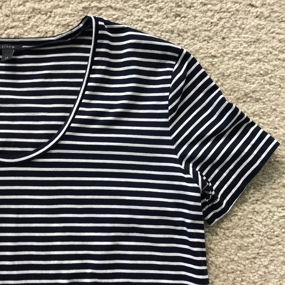 J. Crew Pleated Chiffon Hem Striped Top - Picture 3 of 6